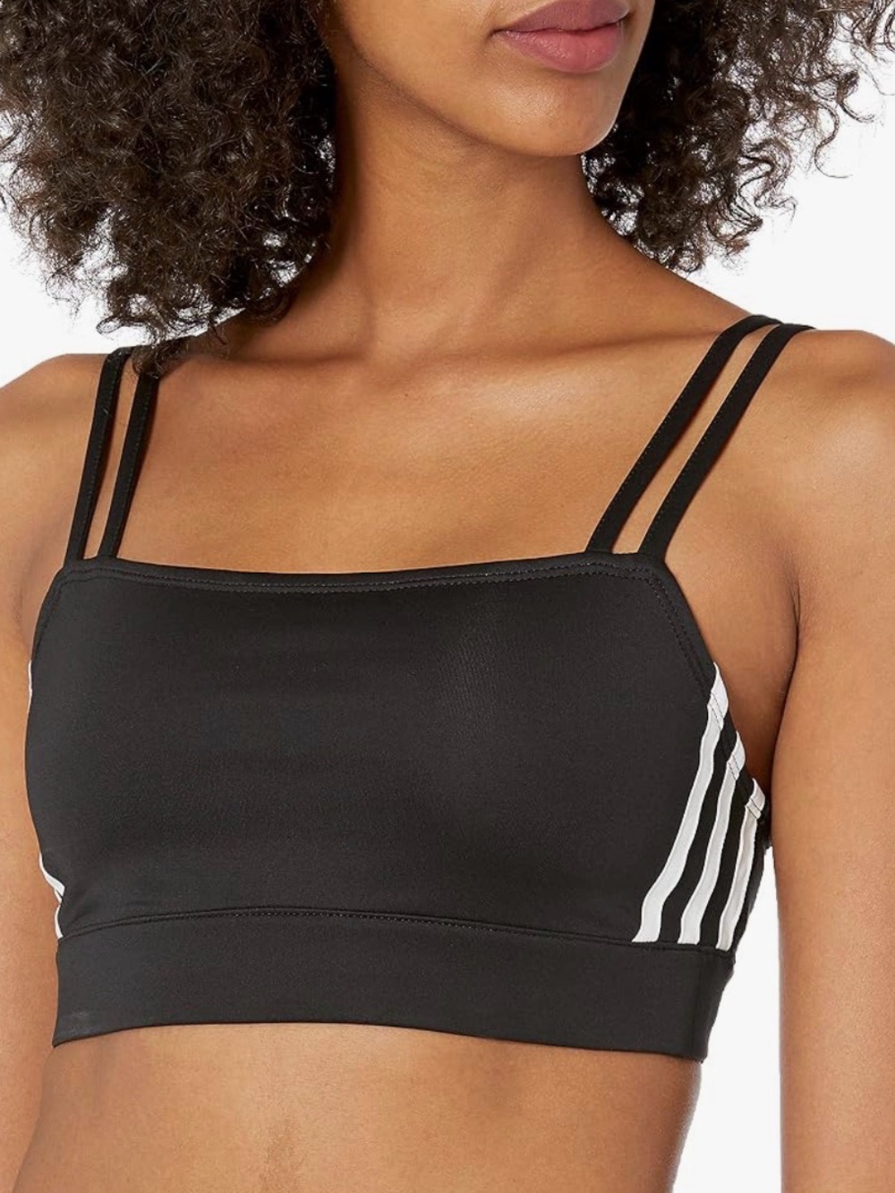 Adidas Black Strappy Black Double-Strap Sports Bra Bralette Large